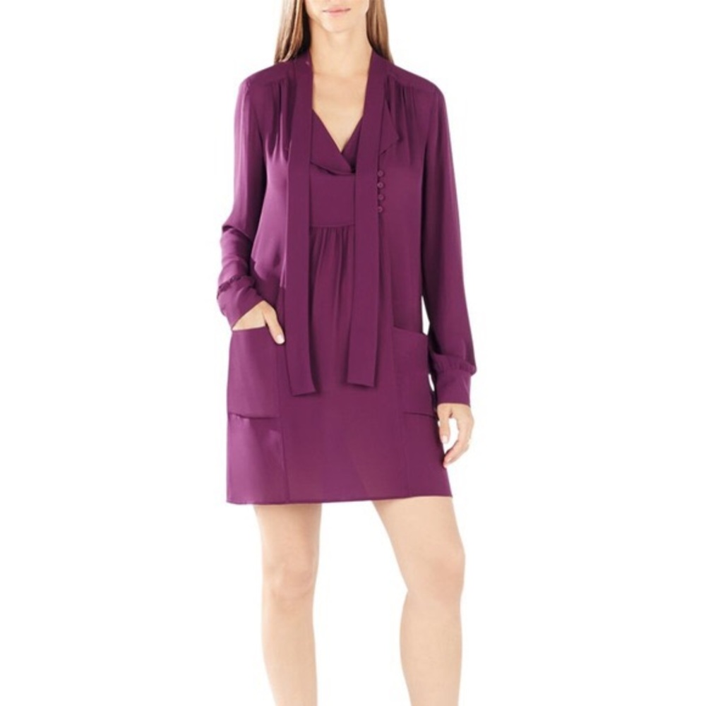 BCBGMaxAzria Tie Neck Long Sleeve Dress